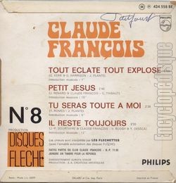 [Pochette de Tout clate tout explose (Claude FRANOIS) - verso]