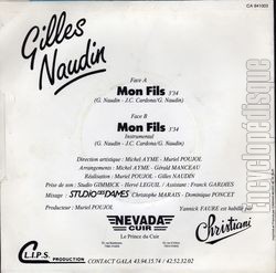 [Pochette de Mon fils (Gilles NAUDIN) - verso]