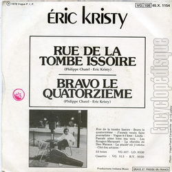 [Pochette de Rue de la Tombe Issoire (ric KRISTY) - verso]