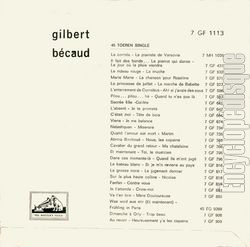 [Pochette de Les petites mad’maselles (Gilbert BCAUD) - verso]