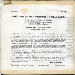 [Pochette de Prire pour les morts d’Auschwitz (DOCUMENT) - verso]