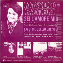 [Pochette de Sei l’amore mio (Massimo RANIERI) - verso]