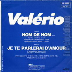 [Pochette de Nom de nom (VALRIO) - verso]