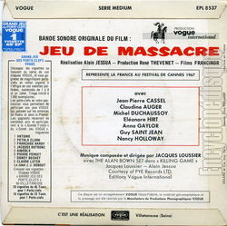 [Pochette de Jeu de massacre (B.O.F.  Films ) - verso]