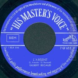 [Pochette de L’absent (Gilbert BCAUD)]