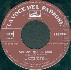 [Pochette de Dis-moi qui je suis (Gilbert BCAUD)]