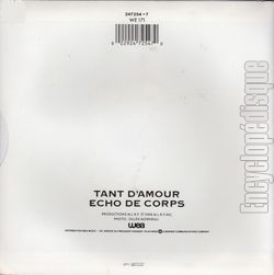 [Pochette de Tant d’amour (PAPARAZZI) - verso]