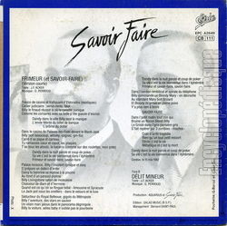 [Pochette de Frimeur (et savoir-faire) (SAVOIR FAIRE) - verso]