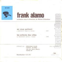 [Pochette de En vous quittant (Frank ALAMO) - verso]