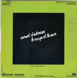 [Pochette de Carnet d’adresses (Les AMANTS) - verso]