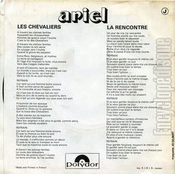 [Pochette de Les chevaliers (ARIEL) - verso]