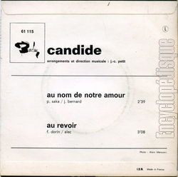 [Pochette de Au nom de notre amour (CANDIDE) - verso]