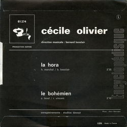 [Pochette de La hora (Ccile OLIVIER) - verso]