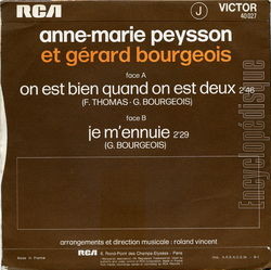 [Pochette de On est bien quand on est deux (Anne-Marie PEYSSON et Grard BOURGEOIS) - verso]