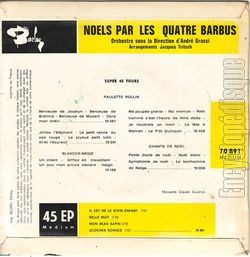 [Pochette de 4 Nols pour enfants (Les QUATRE BARBUS) - verso]