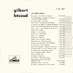 [Pochette de Mon arbre (Gilbert BCAUD) - verso]