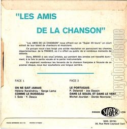 [Pochette de On ne sait jamais (Les AMIS DE LA CHANSON) - verso]