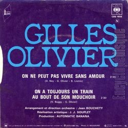 [Pochette de On ne peut pas vivre sans amour (Gilles OLIVIER) - verso]