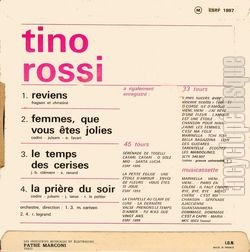 [Pochette de Chansons ternelles (Tino ROSSI) - verso]