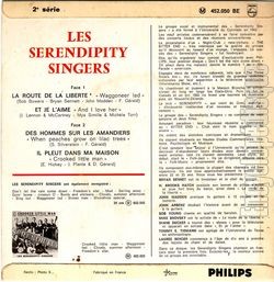 [Pochette de Les SERENDIPITY SINGERS -  La route de la libert  (Les FRANCOPHILES) - verso]