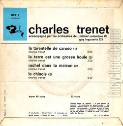 [Pochette de La tarentelle de Caruso (Charles TRENET) - verso]