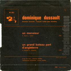 [Pochette de Le monsieur (Dominique DUSSAULT) - verso]