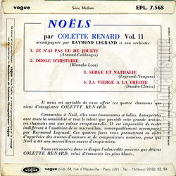 [Pochette de Nols - Vol.11 (Colette RENARD) - verso]