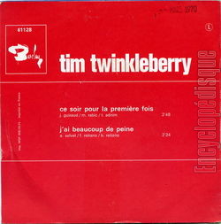 [Pochette de J’ai beaucoup de peine (Tim TWINKLEBERRY) - verso]