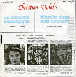 [Pochette de La chanson nostalgique (Christian VIDAL) - verso]