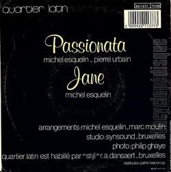 [Pochette de Passionata (QUARTIER LATIN) - verso]