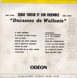 [Pochette de Ducasses de Wallonie (Serge TEREUR) - verso]