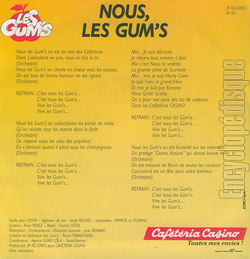 [Pochette de Nous, les Gum’s (PATRICK ET SYLVAINE) - verso]