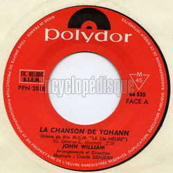 [Pochette de La chanson de Yohann (John WILLIAM)]