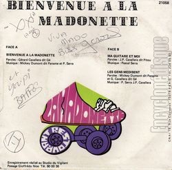 [Pochette de Bienvenue  la Madonette (PITOU G ET LA TRIBU) - verso]