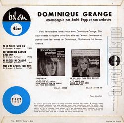 [Pochette de Si le soleil s’en va (Dominique GRANGE) - verso]