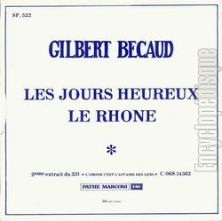 [Pochette de Les jours heureux (Gilbert BCAUD) - verso]