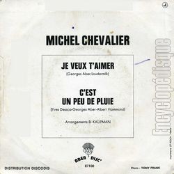 [Pochette de Je veux t’aimer (Michel CHEVALIER) - verso]