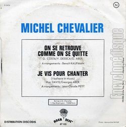 [Pochette de On se retrouve comme on se quitte (Michel CHEVALIER) - verso]