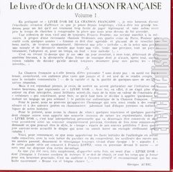 [Pochette de Chante ses succs - Le livre d’or de la chanson franaise - Vol.1 (Francis LOPEZ) - verso]