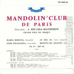 [Pochette de Maria morena (MANDOLIN’ CLUB DE PARIS) - verso]