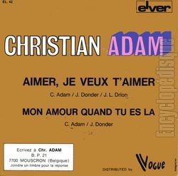 [Pochette de Aimer je veux t’aimer (Christian ADAM) - verso]