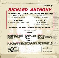 [Pochette de En coutant la pluie (Richard ANTHONY) - verso]