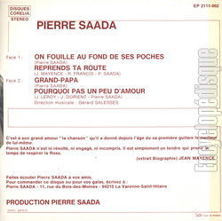 [Pochette de On fouille au fond de ses poches (Pierre SAADA) - verso]