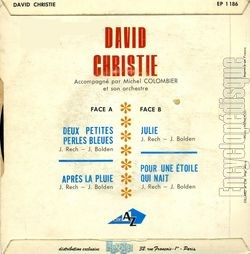 [Pochette de Deux petites perles bleues (David CHRISTIE) - verso]