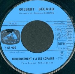 [Pochette de Au revoir (Gilbert BCAUD) - verso]