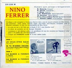 [Pochette de Je veux tre noir (Nino FERRER) - verso]