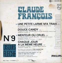 [Pochette de Chaque jour  la mme heure (Claude FRANOIS) - verso]