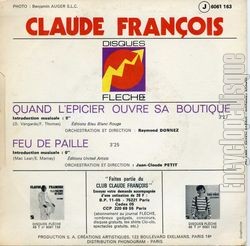 [Pochette de Quand l’picier ouvre sa boutique (Claude FRANOIS) - verso]