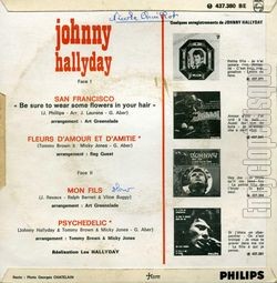 [Pochette de San Francisco (Johnny HALLYDAY) - verso]