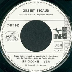 [Pochette de Je reviens te chercher (Gilbert BCAUD) - verso]